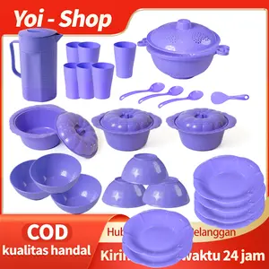 Yoi -  SET 27 BASI BULAT 3 TEMBAT NASI 1 MANGKOK 6 TEKO 1 GELAS S 6 GELAS KOPI 2 SENDOK NASI 1 SENDOK SUP 3