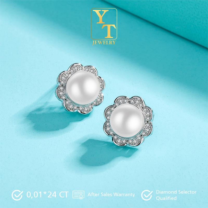 Flower Pearl Set - YT Jewelry - Perhiasan Aksesoris Kalung Anting Aesthetic Mewah Wanita 3
