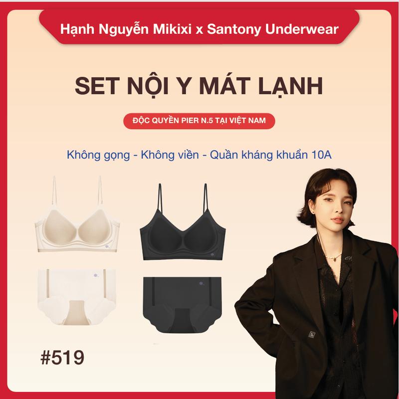 [Mua Áo Tặng Quần] [Hạnh Nguyễn Mikixi x Pier No5] Set 2 Món Nội Y Thảo Mộc Hương Hoa Sơn Trà - Công Nghệ HA Mát Lạnh, Không Đường May, Vải Mềm Mịn, Cúp Ngực Thoáng Khí, Đáy Quần Tơ Tằm Kháng Khuẩn 10A (NY519+AK5191)