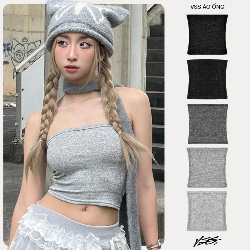 Áo Ống Cúp Ngực Kiểu Croptop Ôm Body Chiết Eo VSS Áo Quây Ngực Sang Chảnh Vải Nhũ Co Dãn Áo Tube Nữ - VAO01 Women