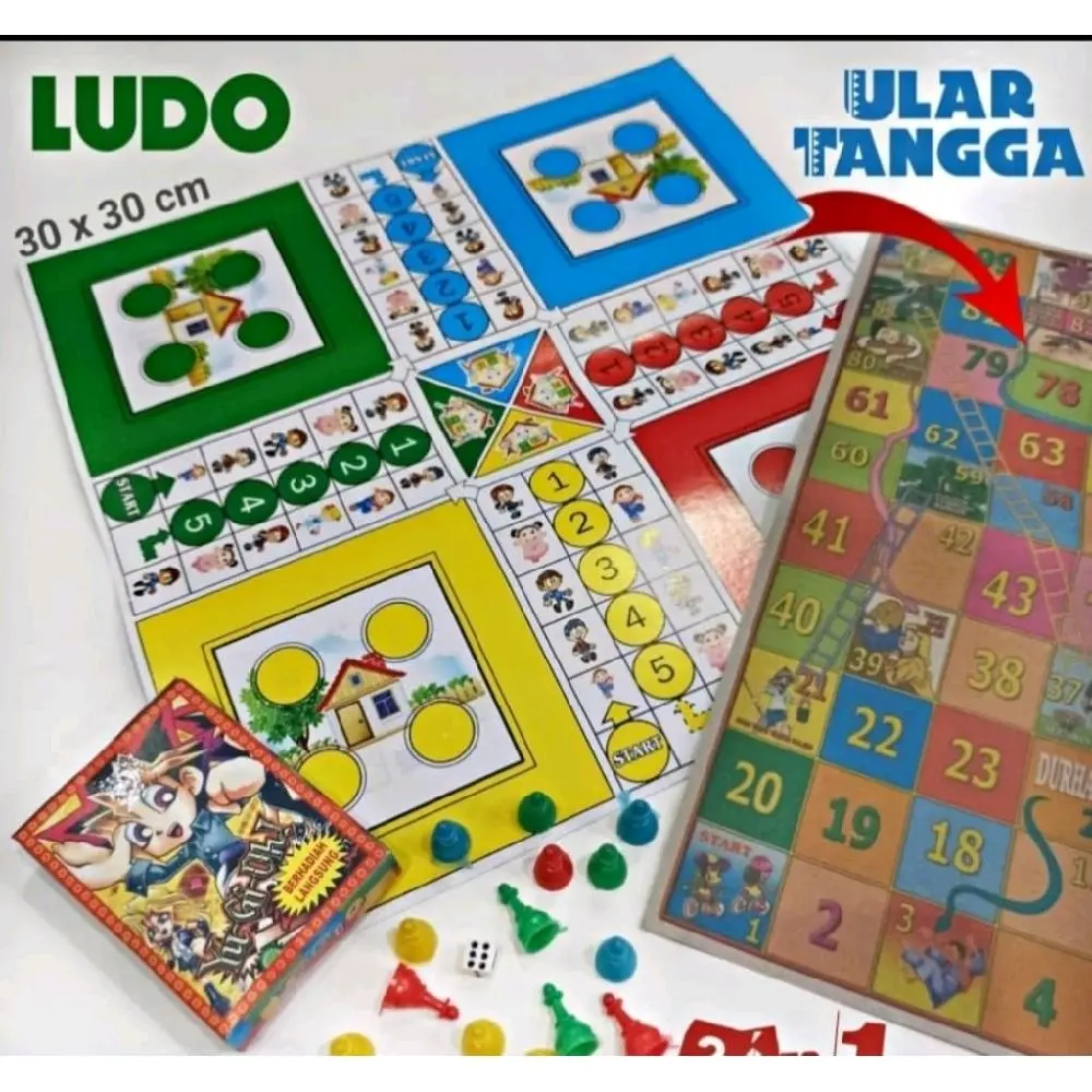 MAINAN LUDO & ULAR TANGGA (2in1) - MAINAN ANAK DAN KELUARGA