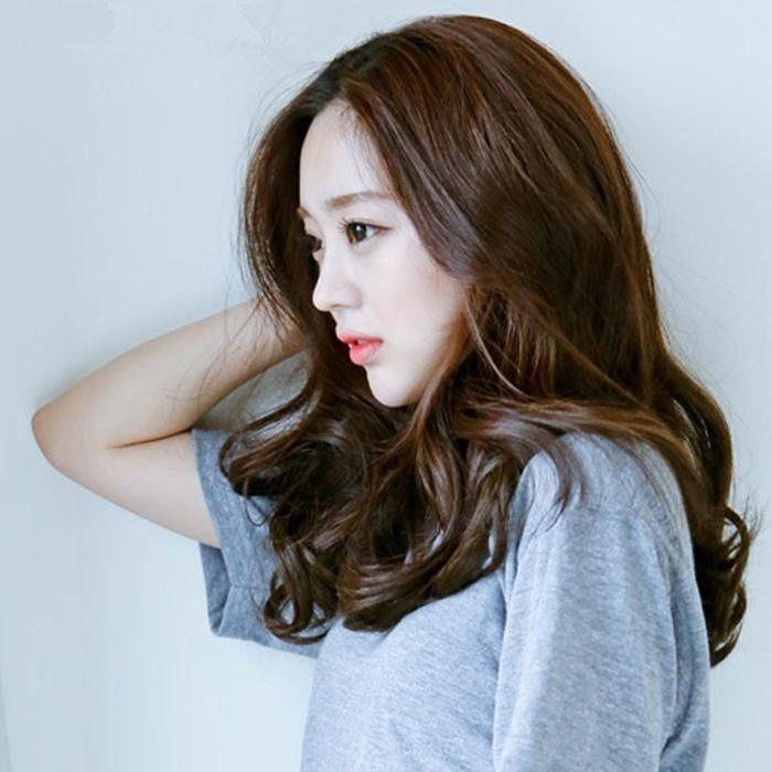 Product Introduction of Korean Style Wig Women's Center-Parted Bangs Long Hair Long Curly Hair Sexy Fashion Big Wave Fluffy Lifelike Pear Flower Head Cover 5