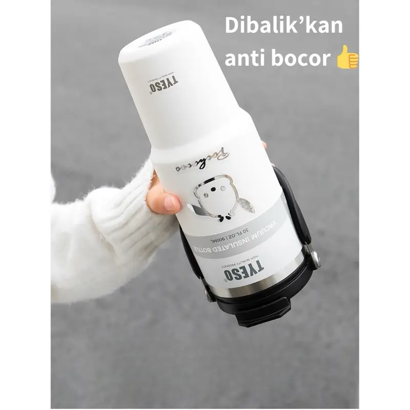 TYESO Tumbler [FREE SIKAT & STIKER 3D] ORI 100% Mug Coffee 2in1 VacuumInsulated DoubleWall TahanPanasDingin SUS304FoodgradeBPAFREE. Botol Termos StainlessSteel 4