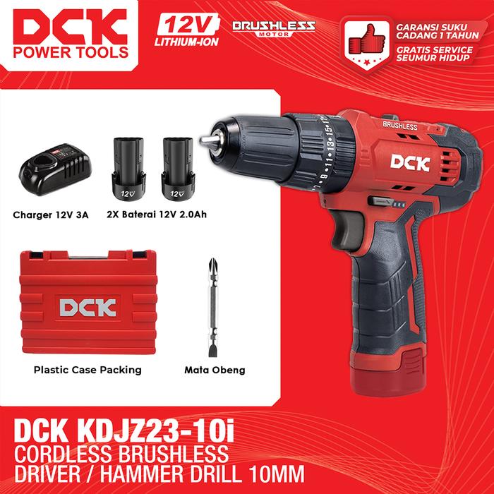 Gambar DCK Cordless Brushless Impact Driver / Hammer Drill 10mm / Mesin Bor Tembok Baterai KDJZ23-10i dari DCK Power Tools Indonesia Kota Administrasi Jakarta Barat Tokopedia