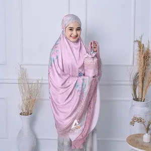 ALFARISHI - Mukena Silk Dewasa 2in1 Motif Mawar Mukena Lembut Mewah Cantik Mukena Premium dengan Desain Elegan dan Nyaman