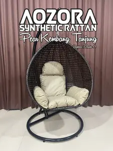 PEAR OUTDOOR KEMBANG TANJUNG Ayunan Gantung Rotan Sintetis Grade A Standar Ekspor Tahan Panas Hujan Anyaman Kembang Tanjung