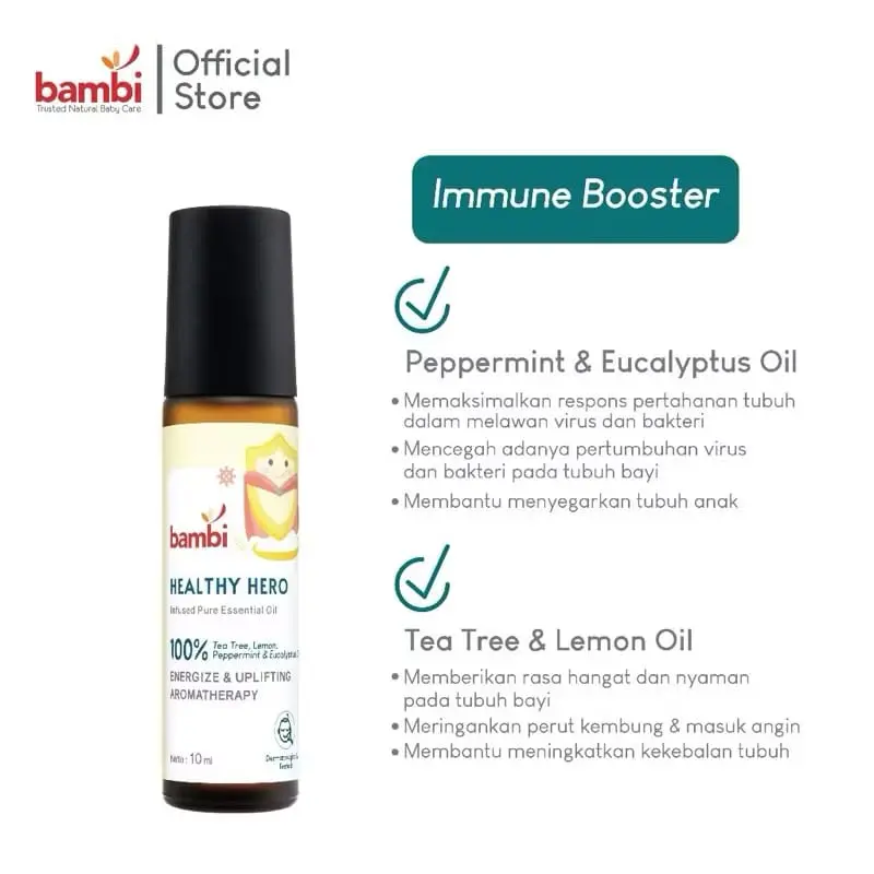 BAMBI Baby Breathe Ez Easy Essential Oil 10ml | BAMBI Baby Health Healthy Hero Essential Oil 10ml TERMURAH 4