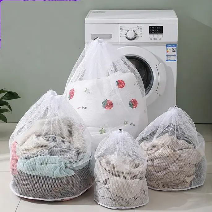 ZHEQUAN Tas Laundry Serut Jaring Drawstring Bag Coarse Mesh - ZQ34
