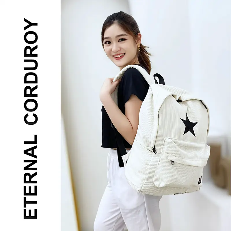 Tas Ransel Corduroy Bintang Backpack Star Pria Wanita 4