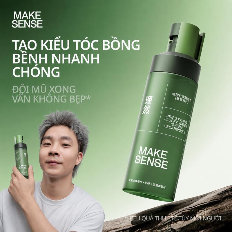 giữ,dưỡng,hoa,Nước,con,Chuốt,vuốt,Sáp,ptoc,tgiune,gomxi, Xịt Phồng Tóc MAKE SENSE 100ml Cho Nam & Nữ – Kiểm Soát Dầu, Giảm Bết, Tạo Kiểu Tự Nhiên(trước đây là LIRAN)