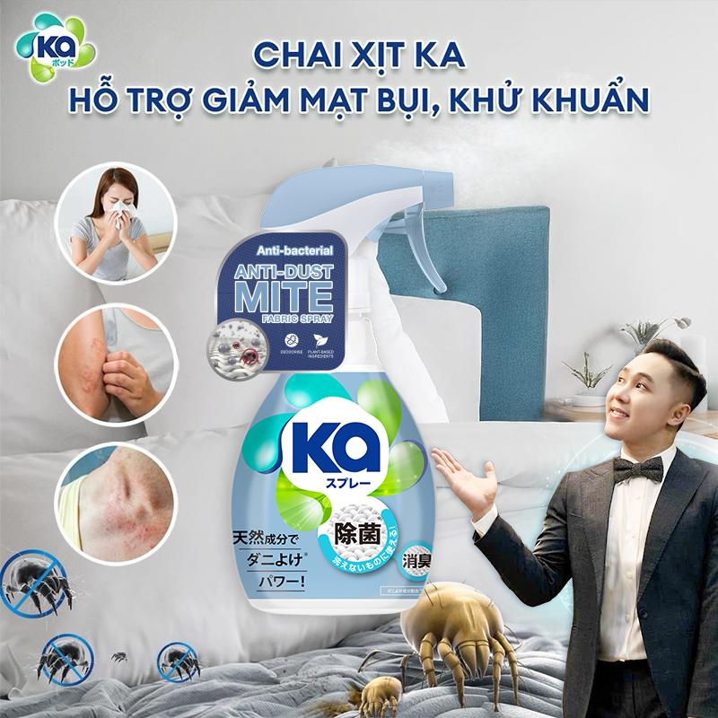 [DUY NHẤT 10-20/10] [Độc Quyền VINHBANHBO] Chai Xịt KA Hỗ Trợ Giảm Mạt Bụi Nhà (320ml/Chai) - Dành Cho Giường, Nệm, Sofa, Rèm Cửa, Chăn, Ga, Gối, Đệm