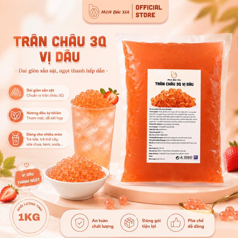 Trân châu 3Q Zion bịch 2kg - topping trà, trà sữa trân châu