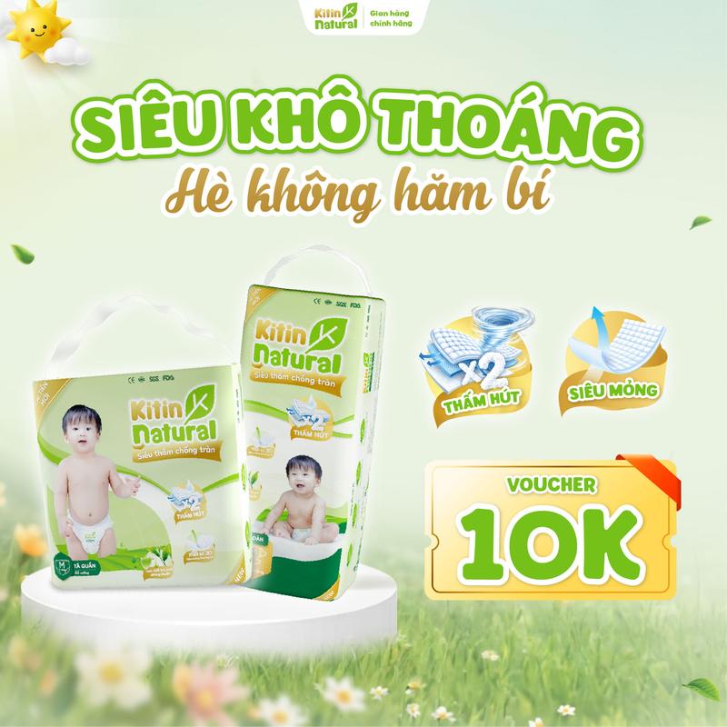 COMBO 1 BỊCH Tã Bỉm Việt Kitin Natural mỏng nhẹ, thấm hút nhanh, đủ size cho bé sơ sinh