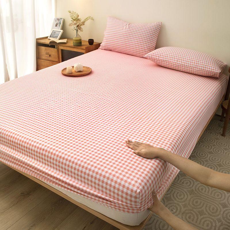 Product Introduction of INS Style Solid Color Fitted Sheet One-Piece Bedspread Student Dormitory Simmons Dust Cover Mattress Cover Pillowcase Universal 10
