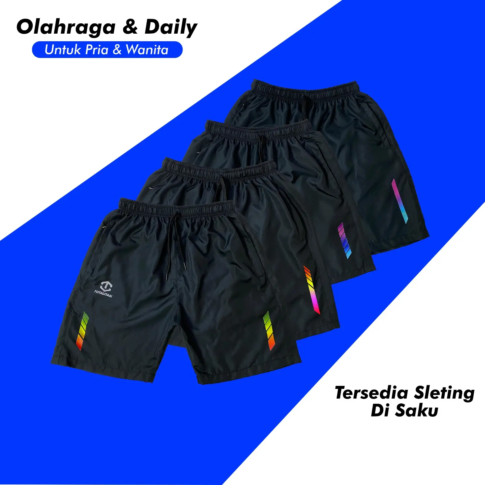 Celana pendek parasut olahraga badminton tenis running gym fitness standar jumbo sport