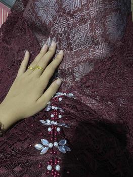 Product Review of Aywears - Set couple pasangan BURGUNDY kebaya brukat kurung malika dan rok songket dan kemeja battik pasanga.  Kondangan Wanita Pesta from p** 0