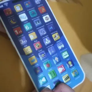Smart Baby, HP Edukasi Anak Mainan Pendidikan Telepon Cerdas yang Sangat Populer dengan 45 Tombol Fungsi + Lampu + Konten Audio Lengkap, Cocok untuk Anak Usia 1-6 Tahun untuk Bermain di Rumah