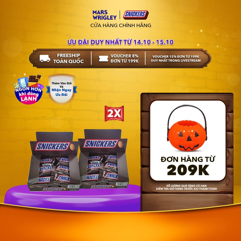 [Deal độc quyền] Combo 2 hộp Kẹo Socola Snickers 240g (12 thanh x 20g)