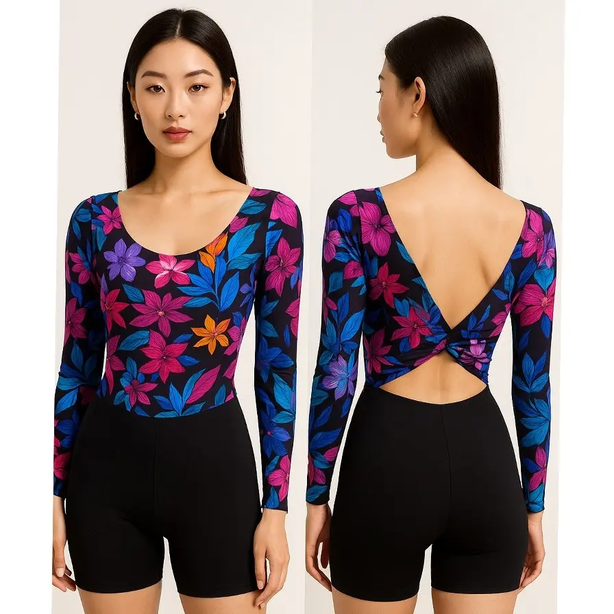 Baju Renang Wanita Dewasa Lengan Panjang Bahan Spandek LYCRA A1 PREMIUM dengan Lapisan Cup Bra Ukuran Slim Fit Melindungi dari UV