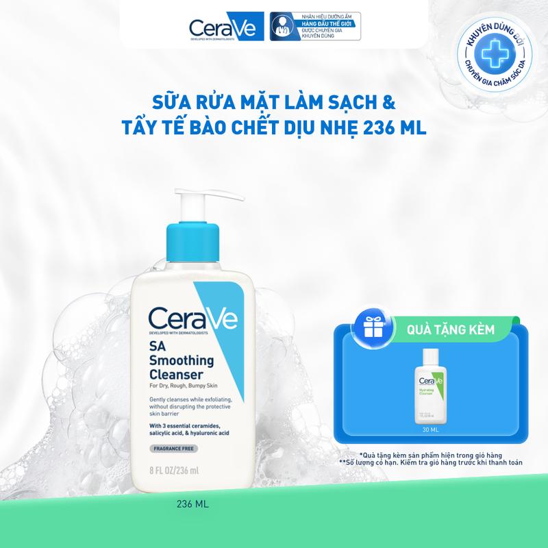 Sữa rửa mặt làm sạch & tẩy tế bào chết dịu nhẹ CeraVe SA Smoothing Cleanser…