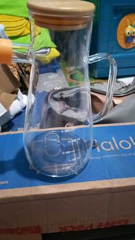 Product Review of Botol Minyak Goreng Borosilicate Glass Wadah Kaca Oil Pot Leak Proof Tutup Kayu 700 ML from S** C** 1** 0