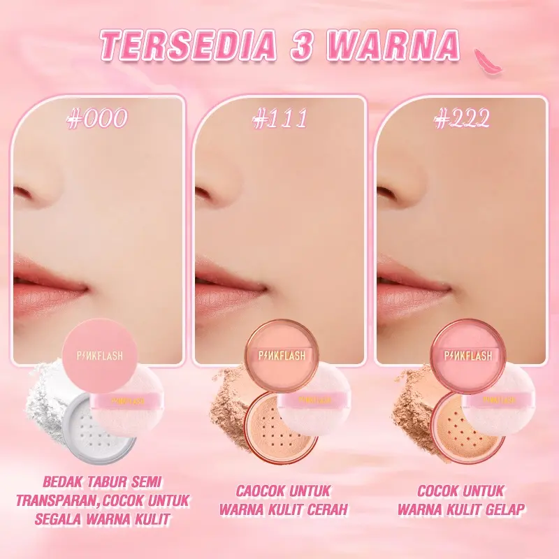PINKFLASH Lasting Matte Setting Loose Powder | Bedak Tabur Pink Flash BPOM PF-F06 1
