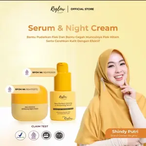 Korean Glass Skin Series (Whitening Night Cream & Perfect Whitening Serum) 2IN1 Wajah Mencerahkan Perawatan