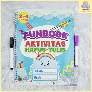 Buku Aktivitas FUNBOOK Aktivitas Hapus Tulis Paud Pra TK 2 3 4 Tahun Gratis Spidol