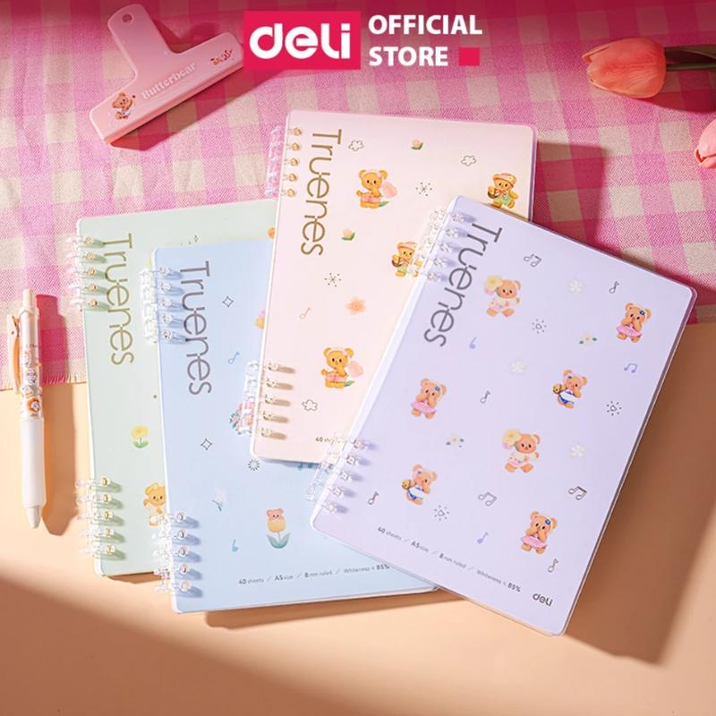 Sổ Còng BUTTERBEAR x Deli Bìa Sổ Còng Sắt Nhựa B5 A5 Sổ Tay Binder Thay Được Giấy Kẻ Ngang Caro Làm Sổ Ghi Chép