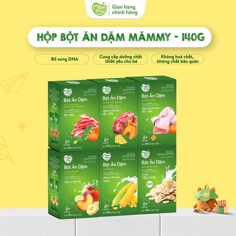 Hộp Bột Ăn Dặm MĂMMY Bổ Sung Dưỡng Chất Cho Bé Từ 6 Tháng Phát Triển Khoẻ Mạnh, Hộp 7 Gói x 20g