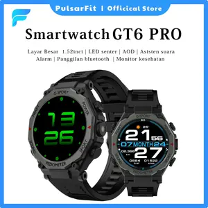 Pulsarfit  smartwatch GT6 PRO  jam tangan Pintar Pria dan Wanita 1.52inci Layar Screen Bluetooth Call Wireless  Sport Analyse Tahan Air Monitor tidur smartwatch IP65 Tahan Cipratan air  untuk Gift