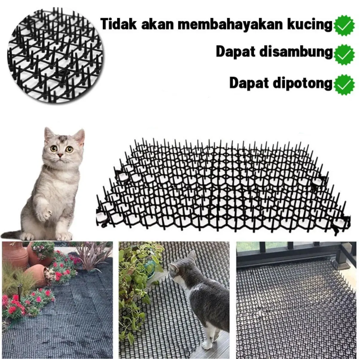 Matras Paku Pengusir Kucing /Matras Paku Anti Kucing /Alat Pengusir Anti Kucing /Garden Prickle /Penolak Kucing/Portable Anti Kucing