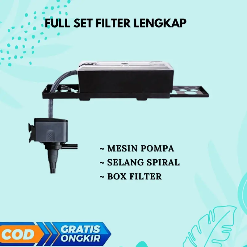 paket lengkap box filter mini ( s ) aquarium saringan filter bonus kapas 4