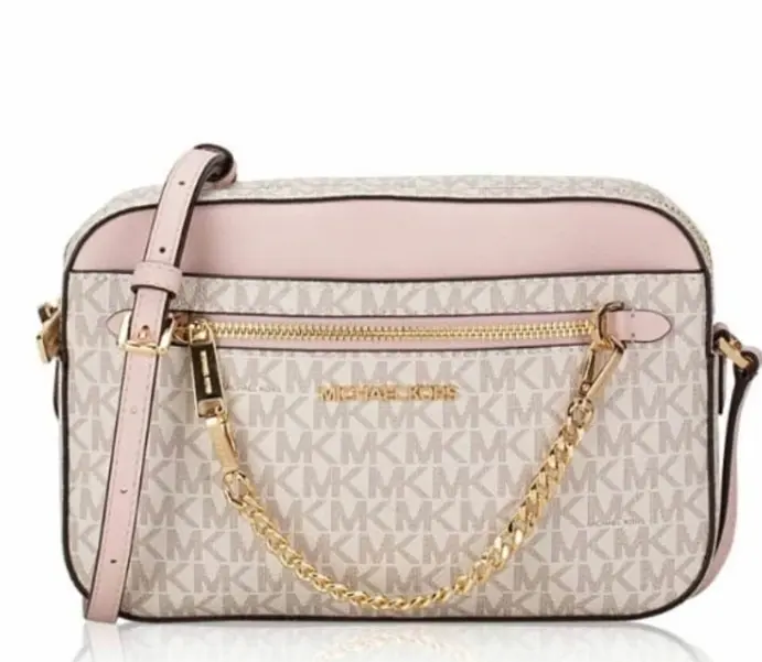 MICHAEL KORS SMK392 35S1GTTC9B JET SET ITEM LG EW ZP CHAIN CROSSBODY,POWDER BLUSH, 194900274606 (SMK392)