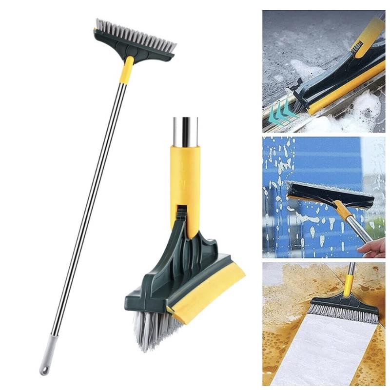Sikat Lantai Wiper 3in1 Pembersih Lantai Dinding Kamar Mandi Gagang Panjang Portable Sapu Lancip Model V | Sikat Toilet +Sapu air 3