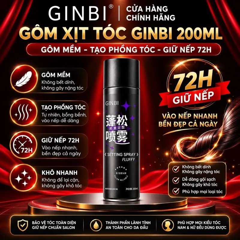 GÔM XỊT TÓC GINBI HERBAFRESH FACIAL CLEANSER 200ML
