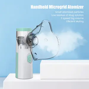 TaffOmicron Alat Terapi Pernapasan Handheld Nebulizer Inhaler Atomizer Versi Baterai dan type-c - JSL-W301 - White/Greey Anak Obat portable