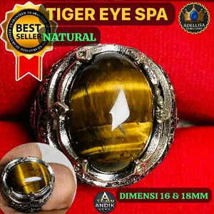 Cincin batu Tiger eye ring alpaka super kekinian