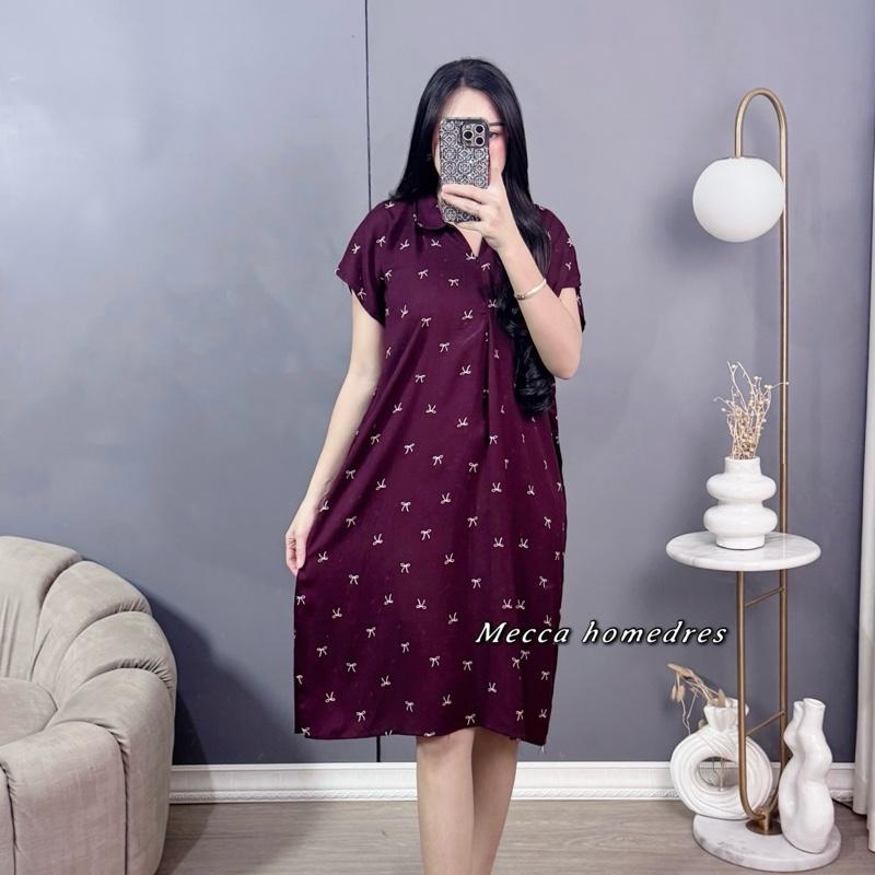 Mecca Dress korea style motif pita - Daster Motif rayon viscose busui resleting Bumil Wanita 5