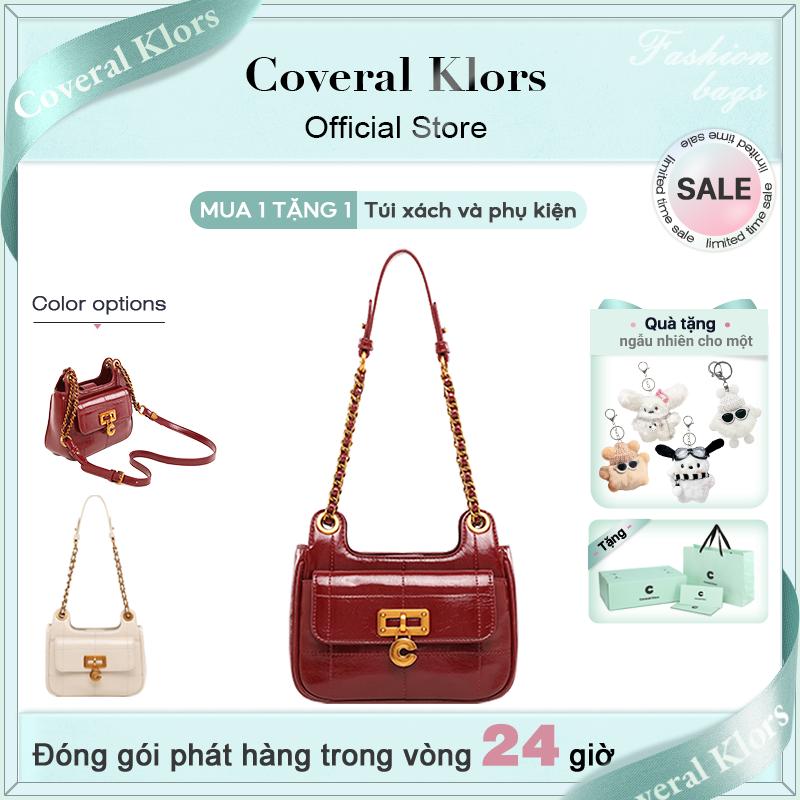 COVERAL KLORS -【đóng gói hộp quà tặng Túi đeo vai nữ hình bánh mousse đỏ của Pháp, khóa bắt mắt màu đen và trắng cổ điển, màu vàng và đồng, tô điểm thêm cho túi đeo chéo và túi xách、Bag Note