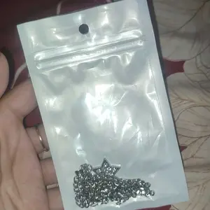 KALUNG TITANIUM LIONTIN BUTIR BINTANG SILVER ANTI KARAT CASUAL Rantai