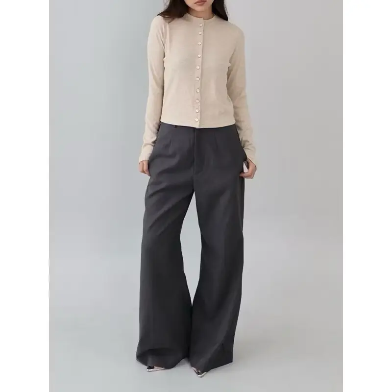 SAT - Olive Top Cardigan Knitwear Wanita / Cardi Korean Style Knit Rib Lengan Panjang Kardigan 7