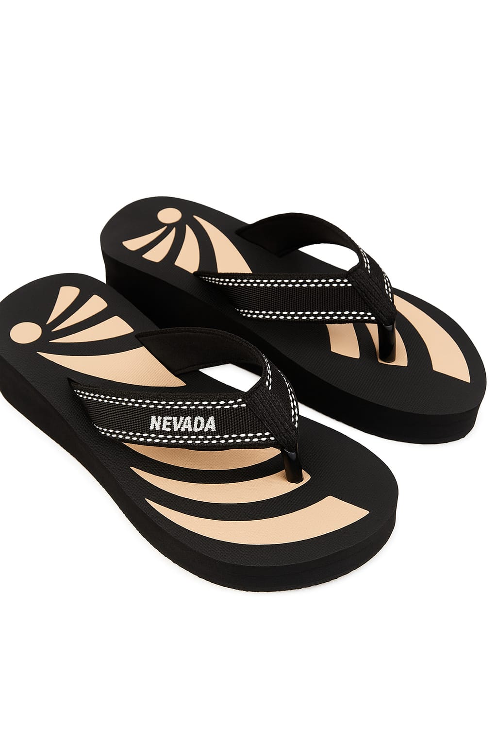 ASHLANADA Sandal Jepit Wanita Terbaru Wedges Spon Motif Tinggi 3cm Sol Karet Padat Bahan EVA Nyaman Untuk Sehari-hari Size 36-40