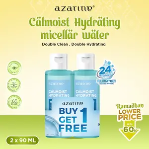 [BAYAR 1 DAPAT 2] Azarine Calmoist Hydrating Micellar Water 90 ml Pembersih Wajah Daily Make Up Untuk Semua Jenis Kulit dengan PENTAVITIN Make Up Remover