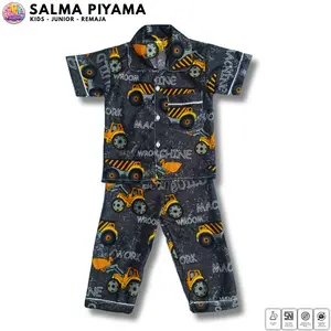 Setelan Piyama anak Baju Tidur Kancing Perempuan/Laki-laki 5-10 Tahun Motif New - Salma Collection