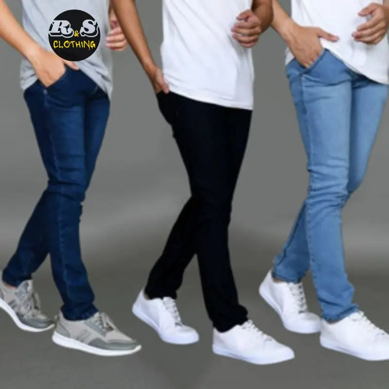 Celana Jeans Pria Panjang Warna Abu Abu Grey Model Slimfit Skinny Bahan Stretch Elastis Premium 1
