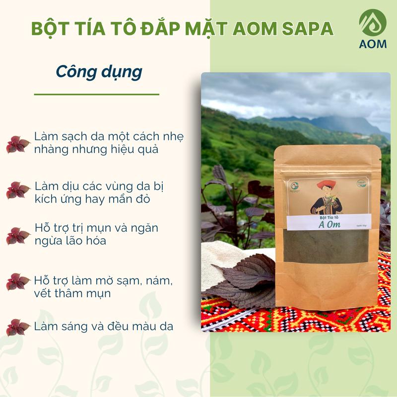 Bột Tía Tô Đắp Mặt A OM SAPA Skincare dưỡng da cấp ẩm, giảm thâm nám - Dung tích 50g 3