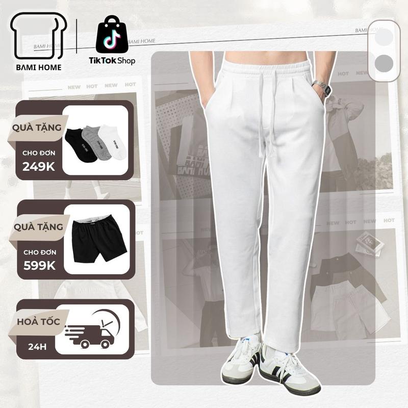 Quần baggy nam BAMI HOME, thiết kế ống suông, chất liệu vải poly 2 da co giãn tốt thoáng mát QBG03