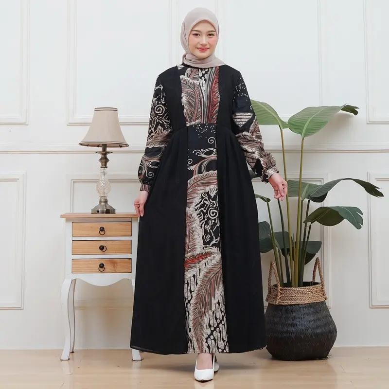 COUPLE KELUARGA GAMIS DAN KEMEJA BATIK GAMIS ANAK DAN KEMEJA ANAK UKURAN XS S M L XL XXL LD 120 130 140 150 CM Muslim Dress Lebaran Panjang Mewah Ceruty 1