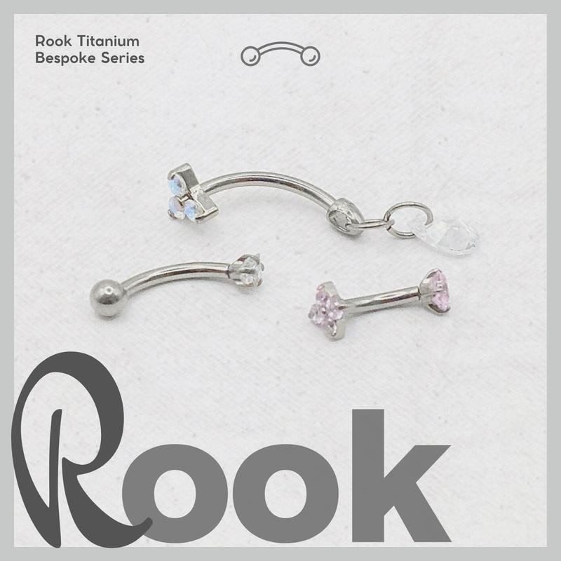 Phụ Kiện XỎ Khuyên Tai ROOK BESPOKE TITAN G23 ASTM F-136 Phù Hợp Helix Lobe Cách Điệu Unisex Không Ngứa Không Phải Màu Julies Box 66